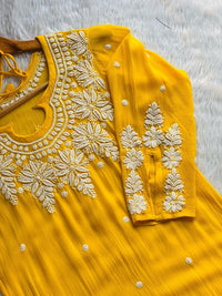 Adorable Viscose Boat Neck dori With Pant - Chikankari official