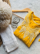 Adorable Viscose Boat Neck dori With Pant - Chikankari official