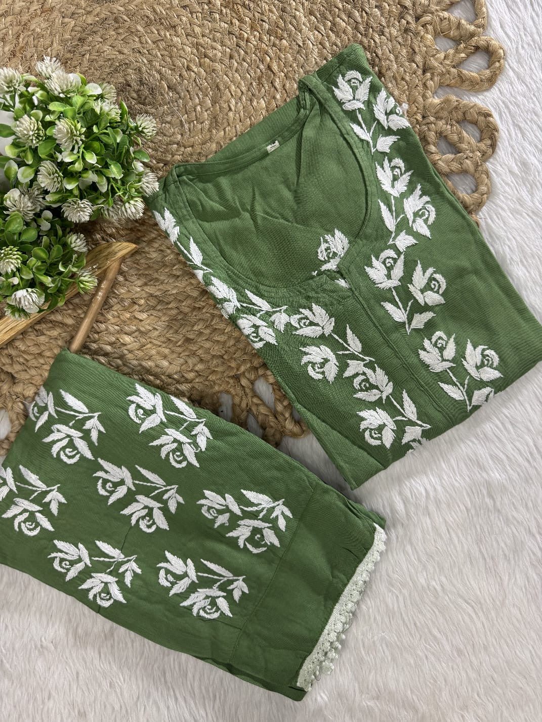 Afghani Concept Heavy embroidery chikankari combo - Chikankari official