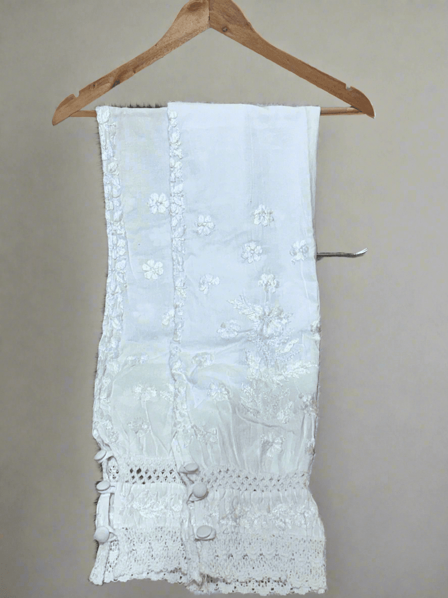 Afghani Cotton Lace pant - Chikankari official