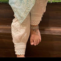 Afghani Cotton Lace pant - Chikankari official