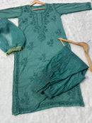 Afghani Dobby Cotton Set 3pc - Chikankari official