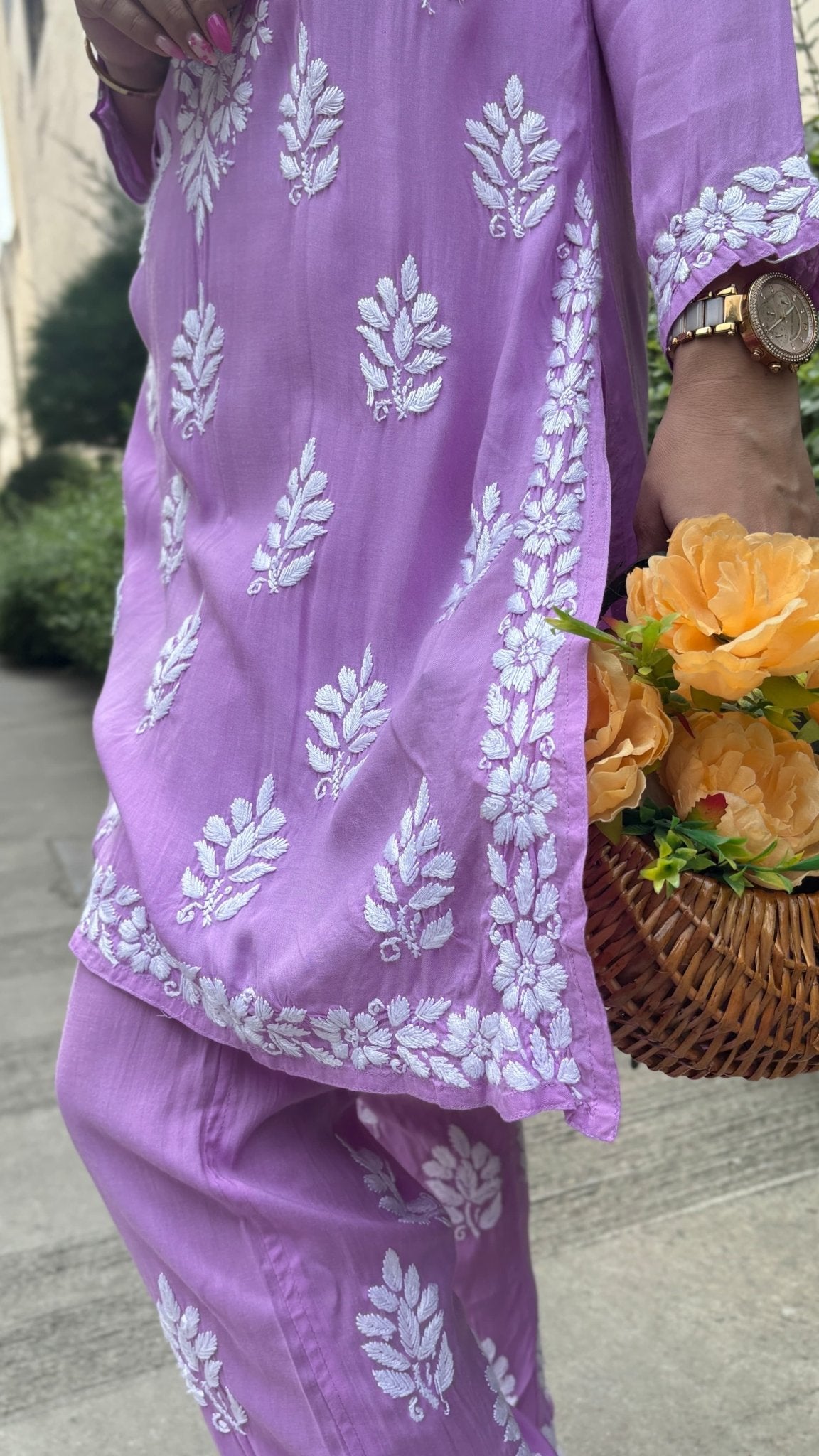 Alfaaz exclusive Modal Cotton Co - ord - Chikankari official