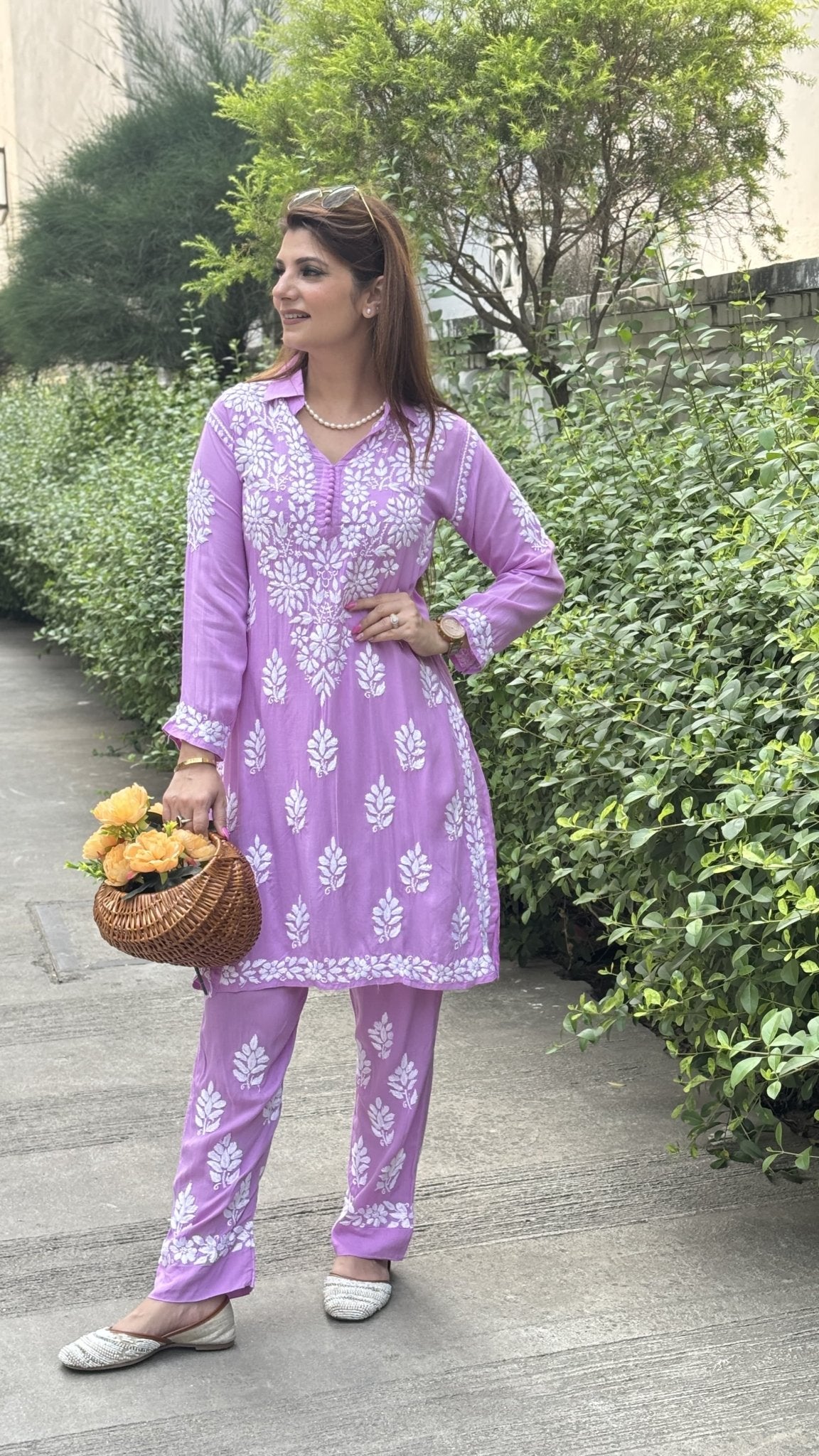 Alfaaz exclusive Modal Cotton Co - ord - Chikankari official