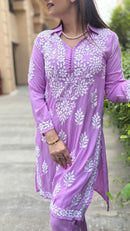 Alfaaz exclusive Modal Cotton Co - ord - Chikankari official