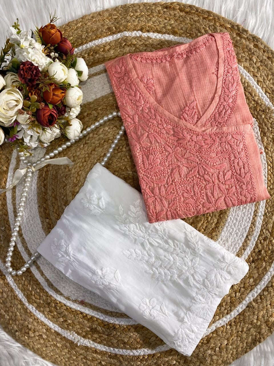 Alfaaz Handwork kota Doriya Angrakha - Chikankari official