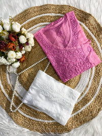 Alfaaz Handwork kota Doriya Angrakha - Chikankari official