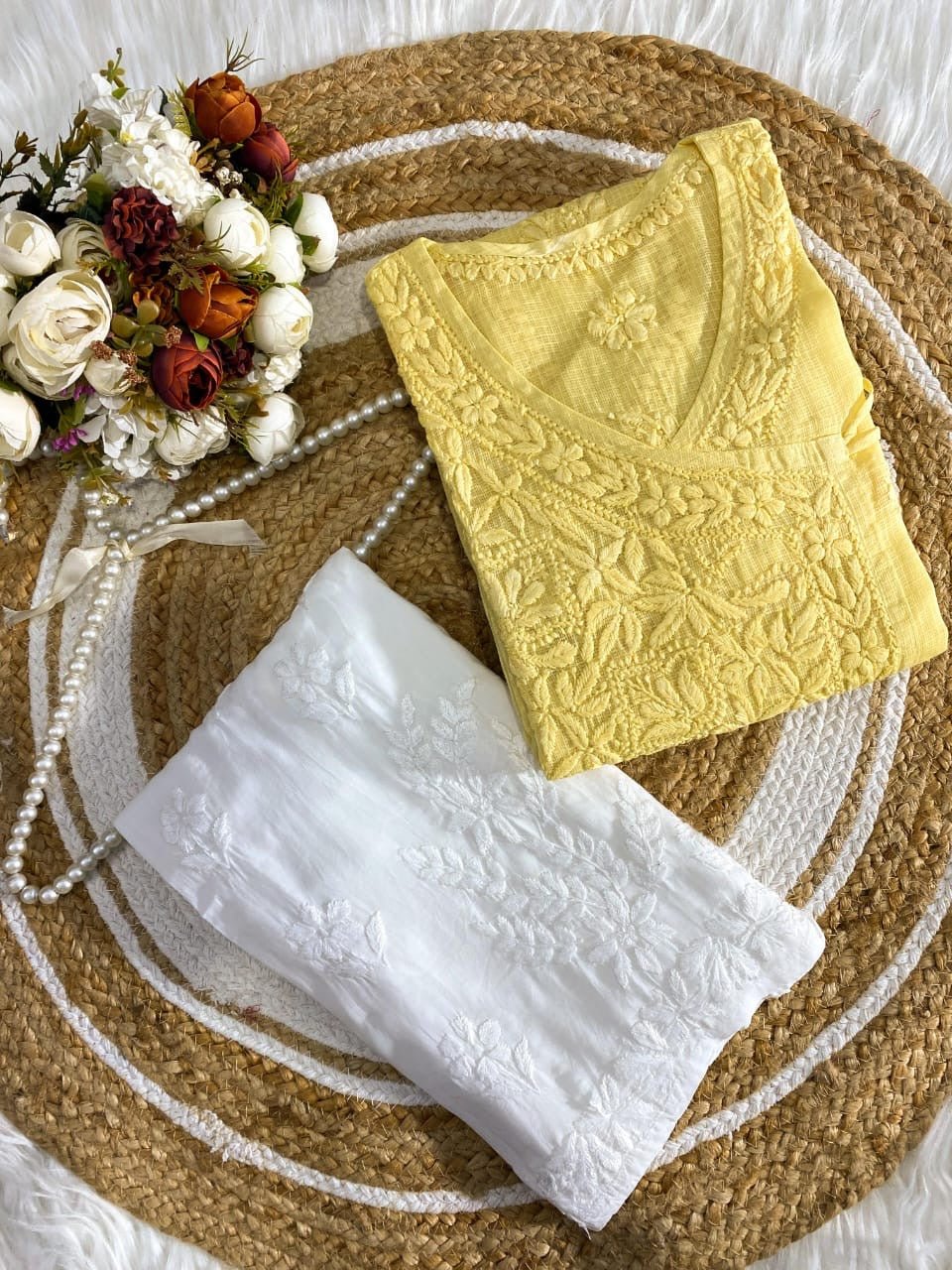 Alfaaz Handwork kota Doriya Angrakha - Chikankari official