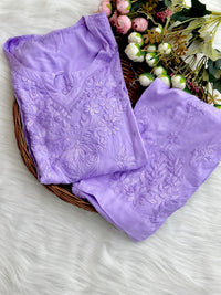 Alfaaz Pure Modal Soft pant Set - Chikankari official