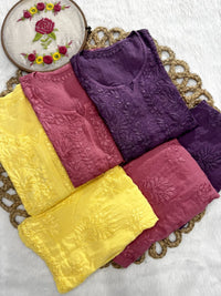 All new Modal Dyed Set - Chikankari official