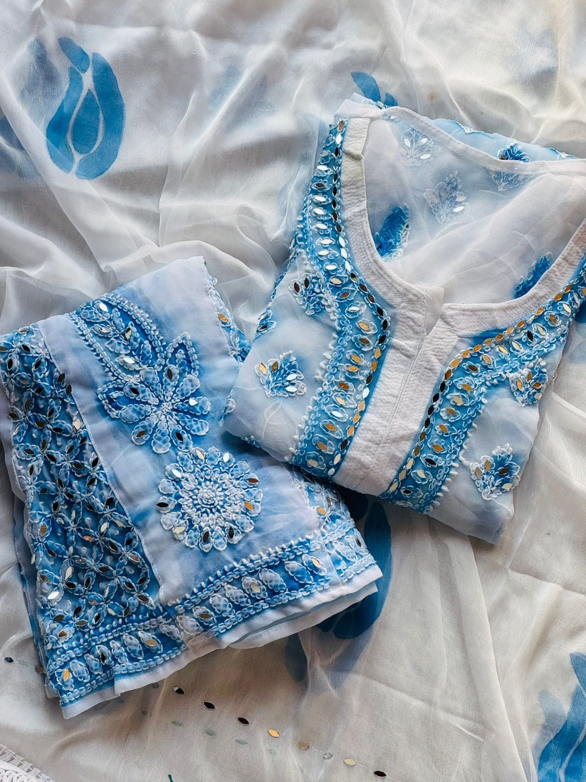 All New Spray printed Mirror 4pc Set Namrata special - Chikankari official
