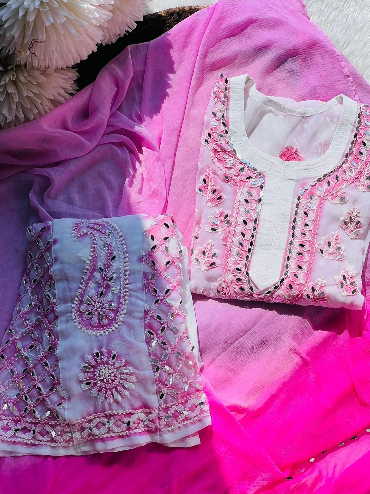 All New Spray printed Mirror 4pc Set Namrata special - Chikankari official