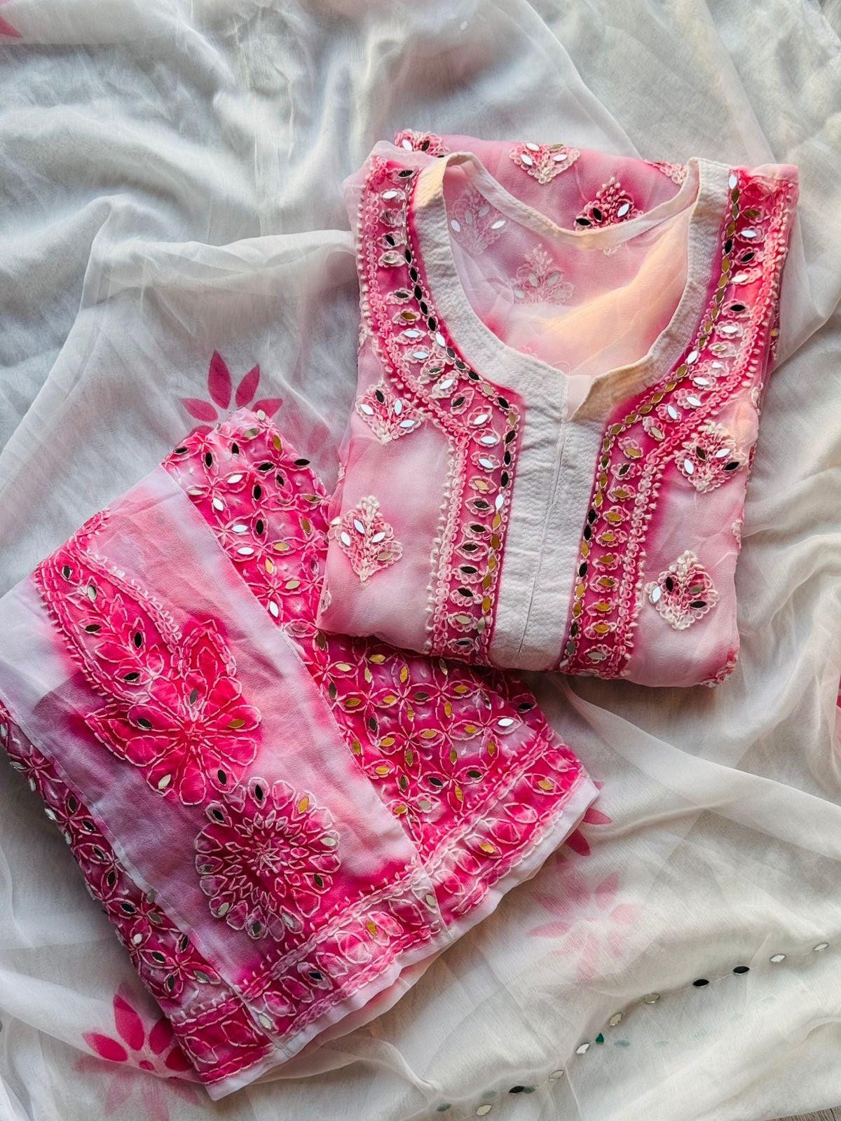 All New Spray printed Mirror 4pc Set Namrata special - Chikankari official