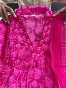 Anarkali Suit Set Pure Cotton Handmade - Chikankari official