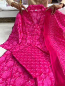 Anarkali Suit Set Pure Cotton Handmade - Chikankari official
