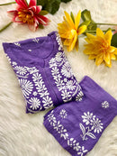 Anaya Big Buta hand Work kurta combo - Chikankari official