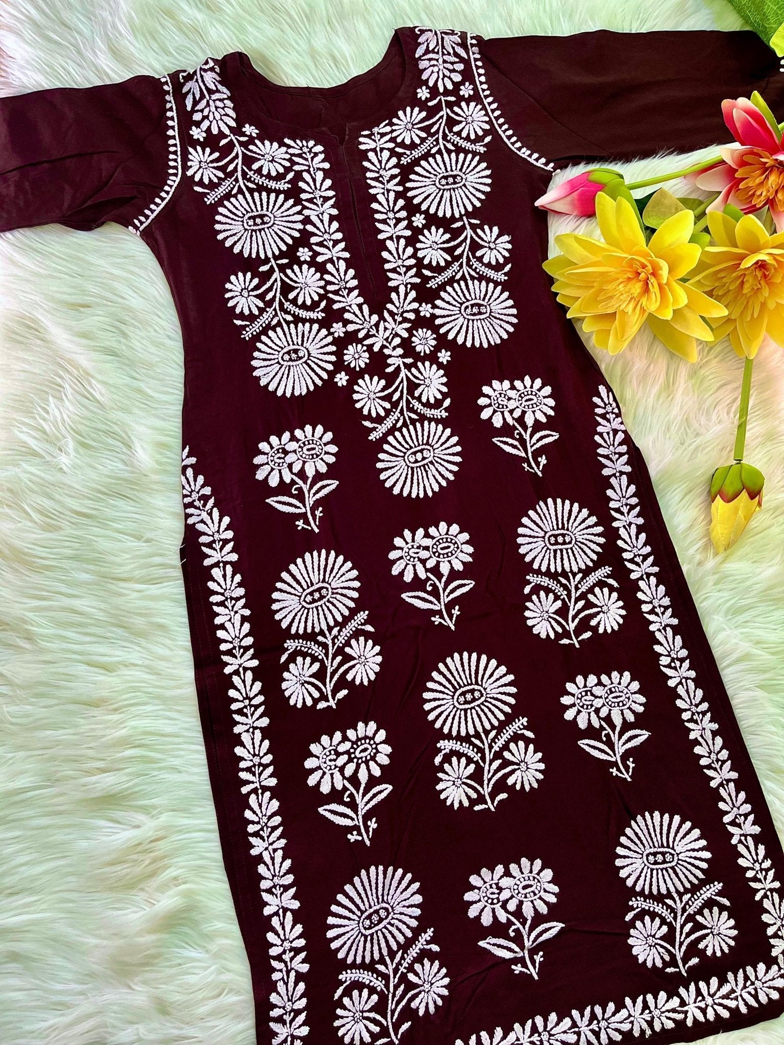 Anaya Big Buta hand Work kurta combo - Chikankari official