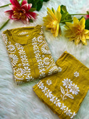 Anaya Big Buta hand Work kurta combo - Chikankari official