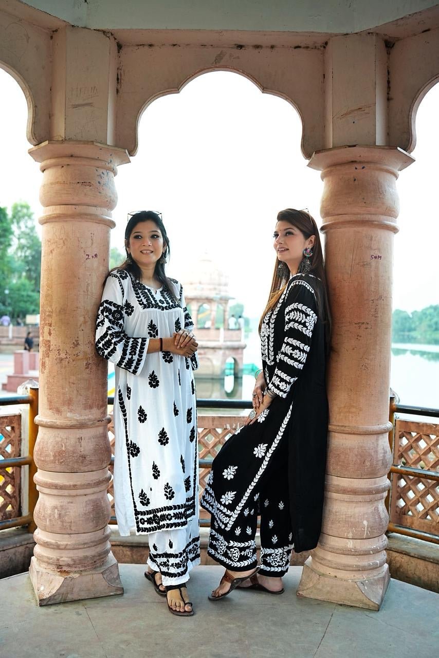 Anaya Black & White - Chikankari official