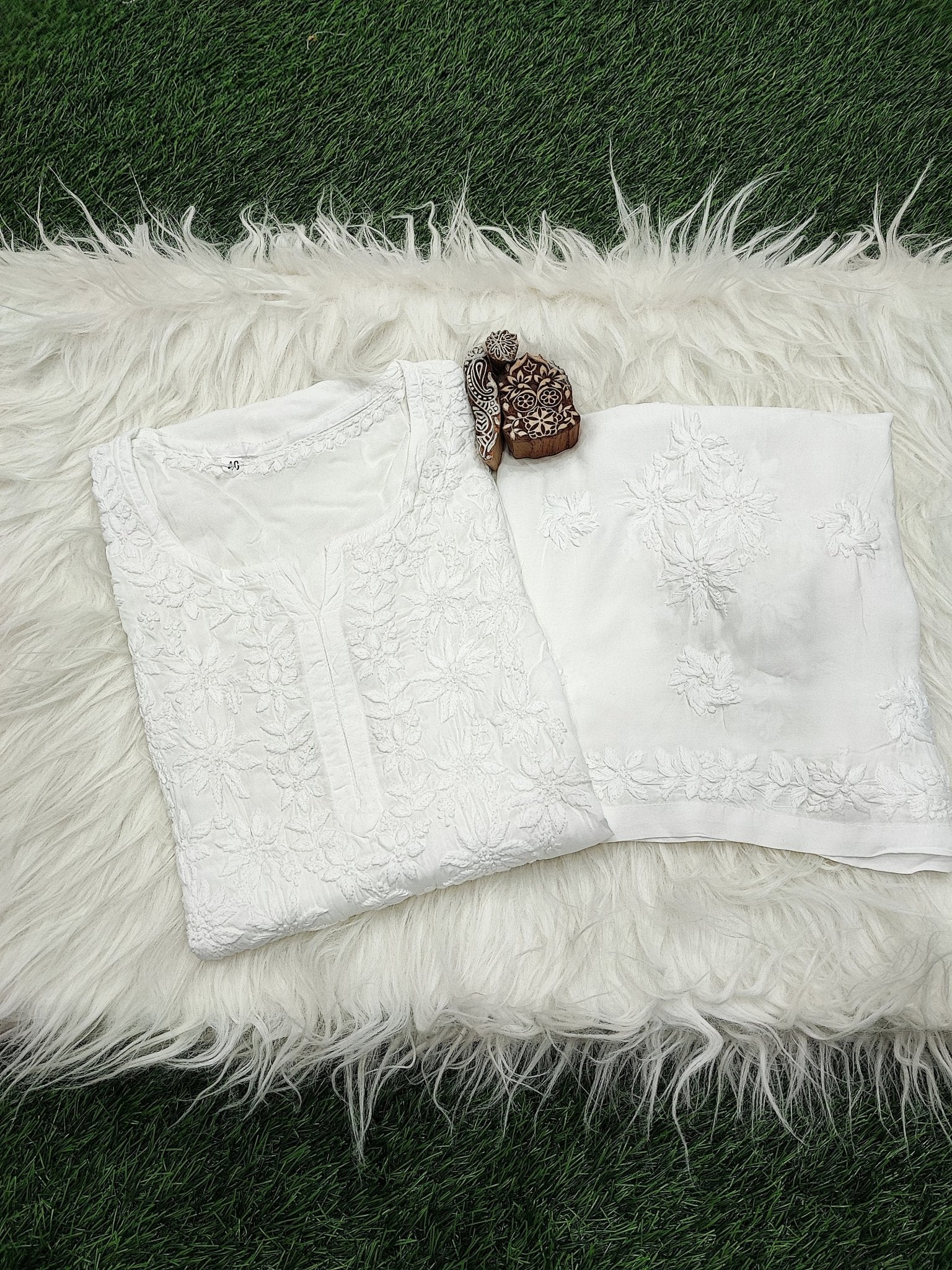 Anaya Rangin Chikankari 3d Work Handworked Set - Chikankari official