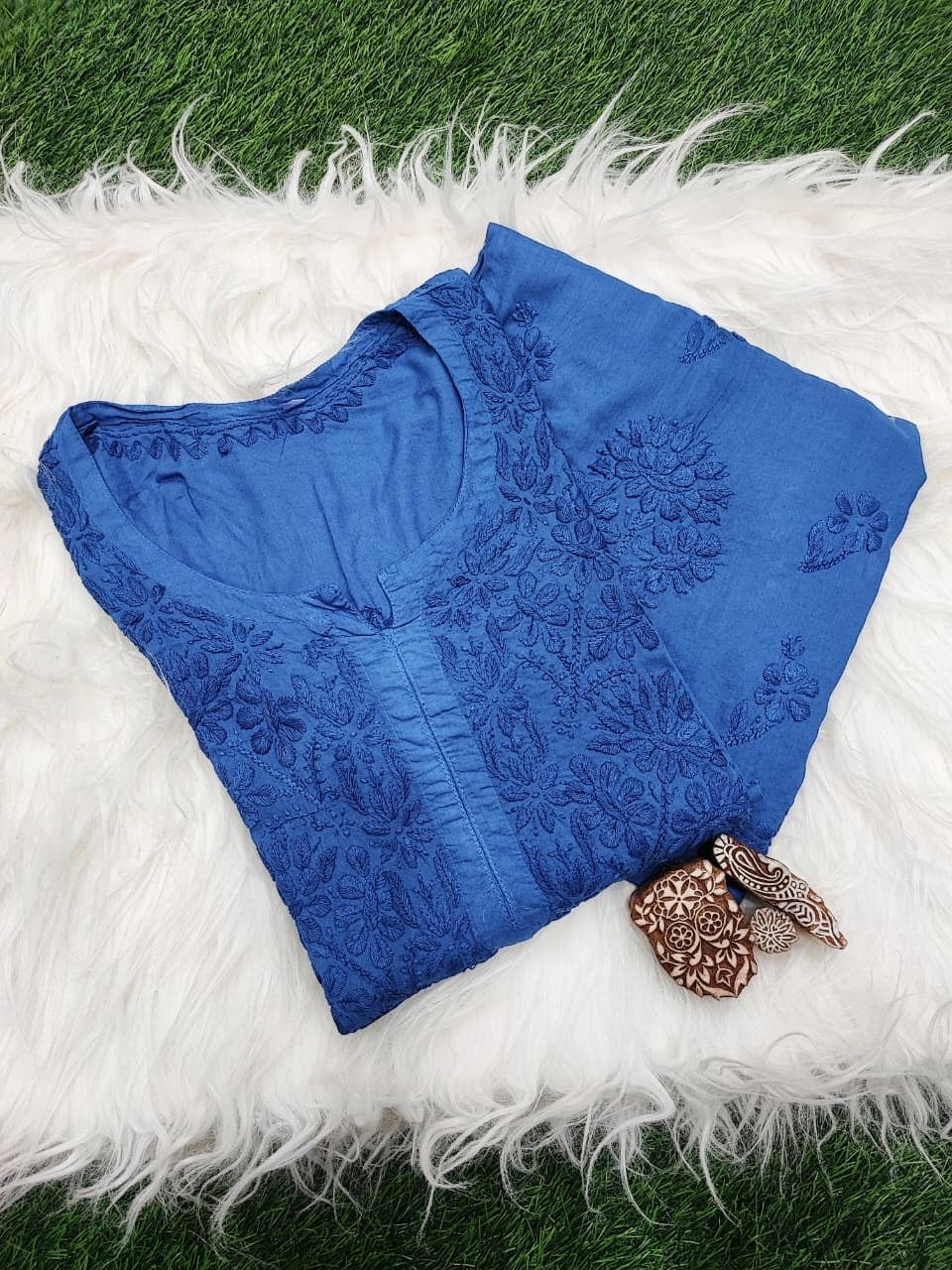 Anaya Rangin Chikankari 3d Work Handworked Set - Chikankari official