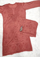 Anaya Rangin Chikankari 3d Work Handworked Set - Chikankari official