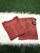 Anaya Rangin Chikankari 3d Work Handworked Set - Chikankari official
