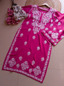 Anaya Rangin Rayon Premium Kurta plazo - Chikankari official