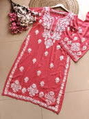 Anaya Rangin Rayon Premium Kurta plazo - Chikankari official