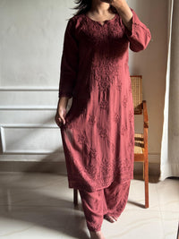 Anaya Rangin Soft Modal Heavy Work Kurta Set - Chikankari official