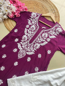 Anaya thread Modal chikan Kurta - Chikankari official