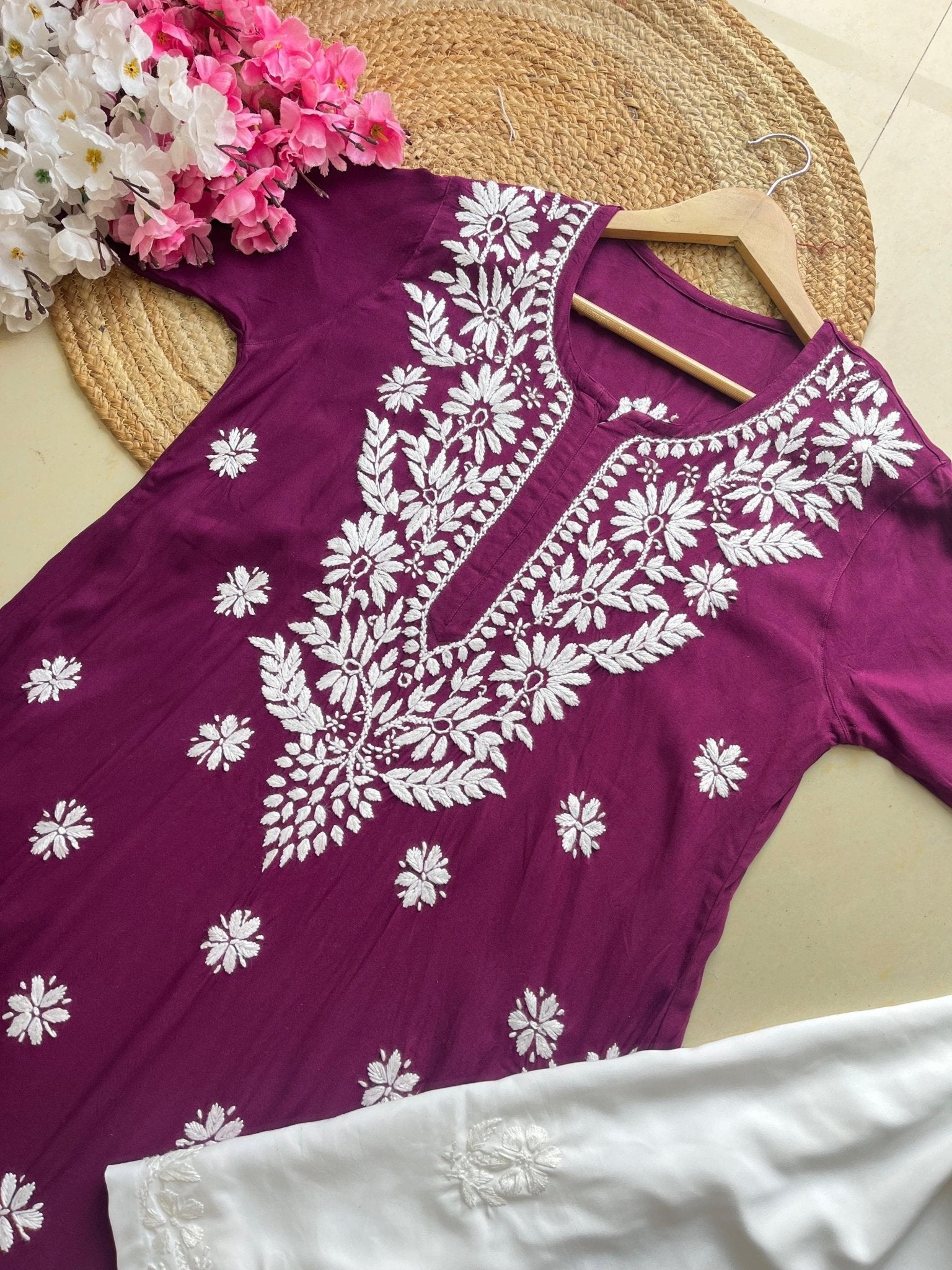 Anaya thread Modal chikan Kurta - Chikankari official
