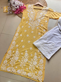 Anaya thread Modal chikan Kurta - Chikankari official