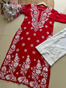 Anaya thread Modal chikan Kurta - Chikankari official
