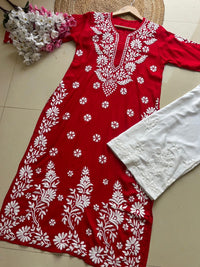 Anaya thread Modal chikan Kurta - Chikankari official