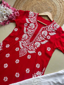 Anaya thread Modal chikan Kurta - Chikankari official