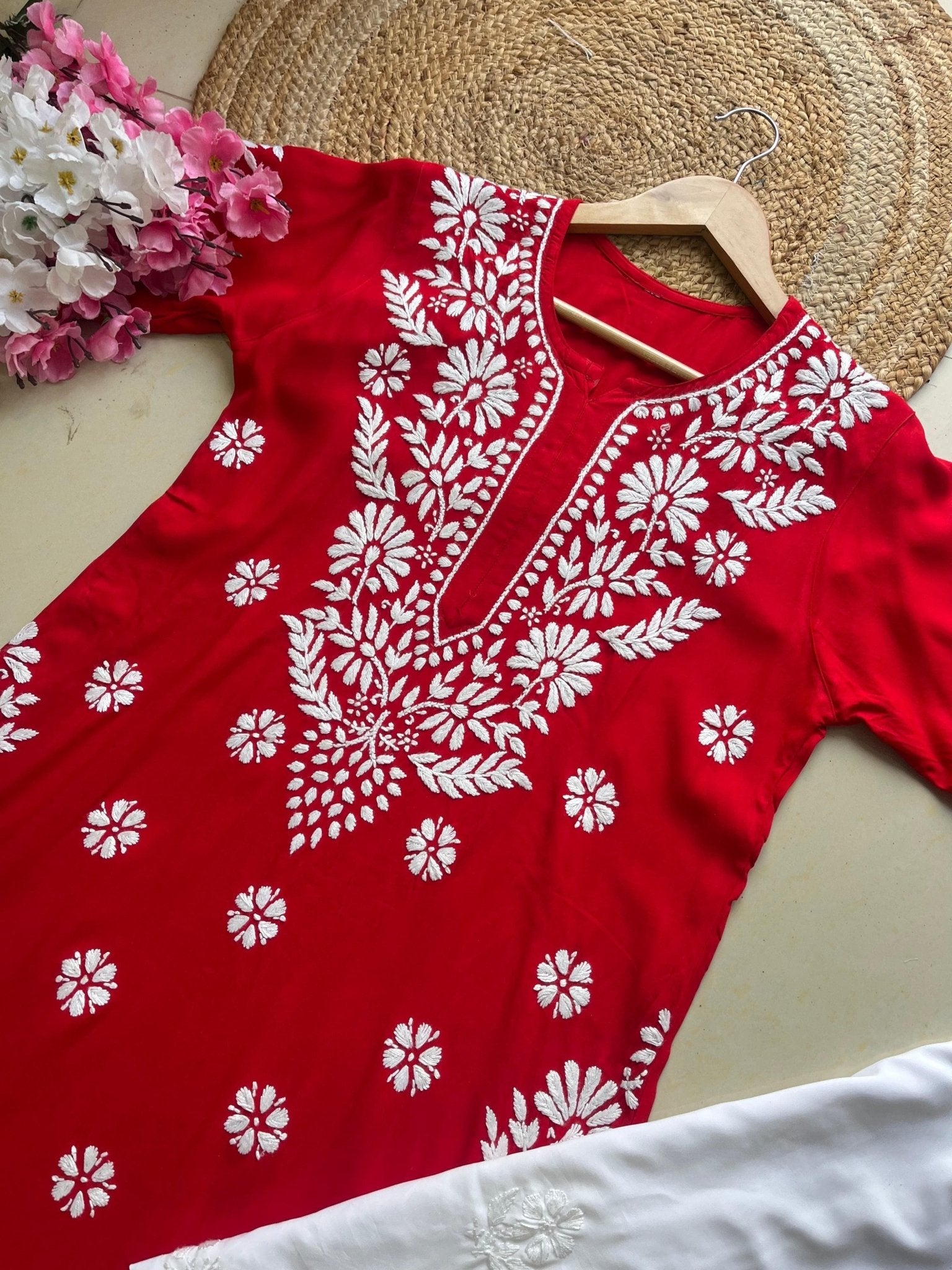 Anaya thread Modal chikan Kurta - Chikankari official