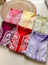 Anaya thread Modal chikan Kurta - Chikankari official