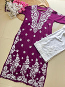 Anaya thread Modal chikan Kurta - Chikankari official