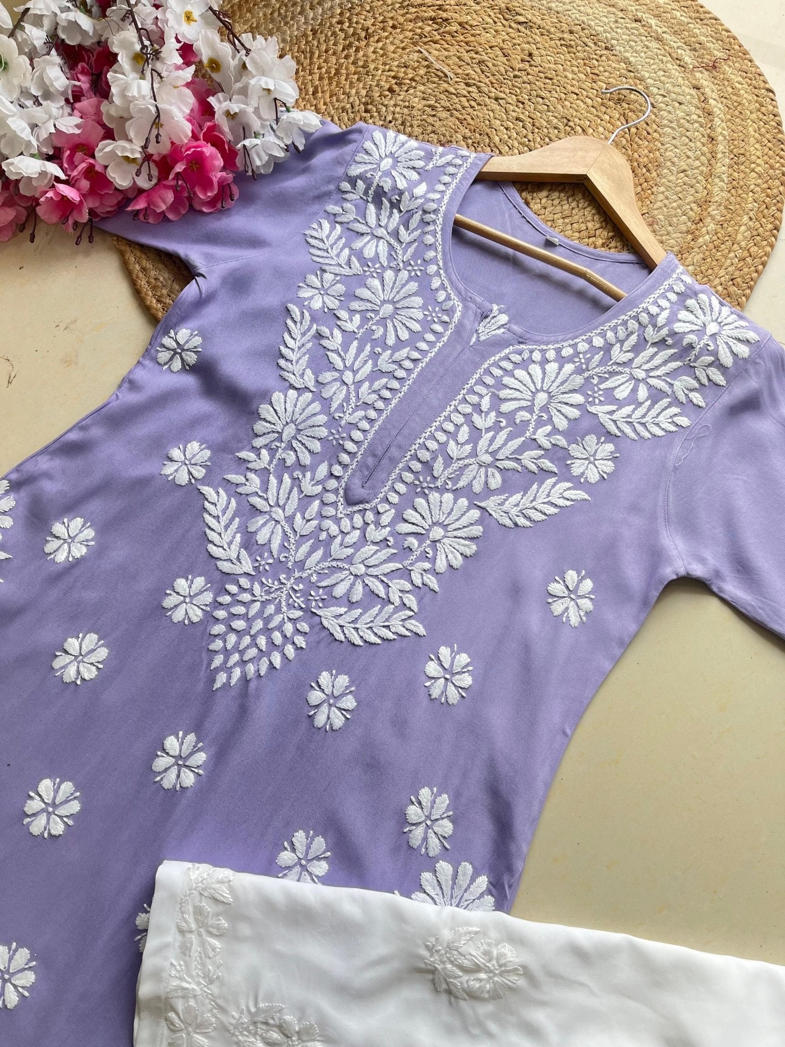 Anaya thread Modal chikan Kurta - Chikankari official