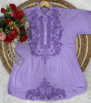 Anchor thread 3d Short Modal top With Dhoti combo - Chikankari official