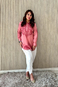 Anchor thread 3d Short Modal top With Dhoti combo - Chikankari official