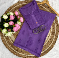 Anchor Thread Beautiful 3D Panel Hand Work Modal Kurti & Plazo Set - Chikankari official