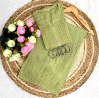 Anchor Thread Beautiful 3D Panel Hand Work Modal Kurti & Plazo Set - Chikankari official