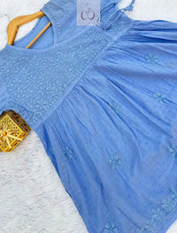 Angrakha Short Gown - Chikankari official