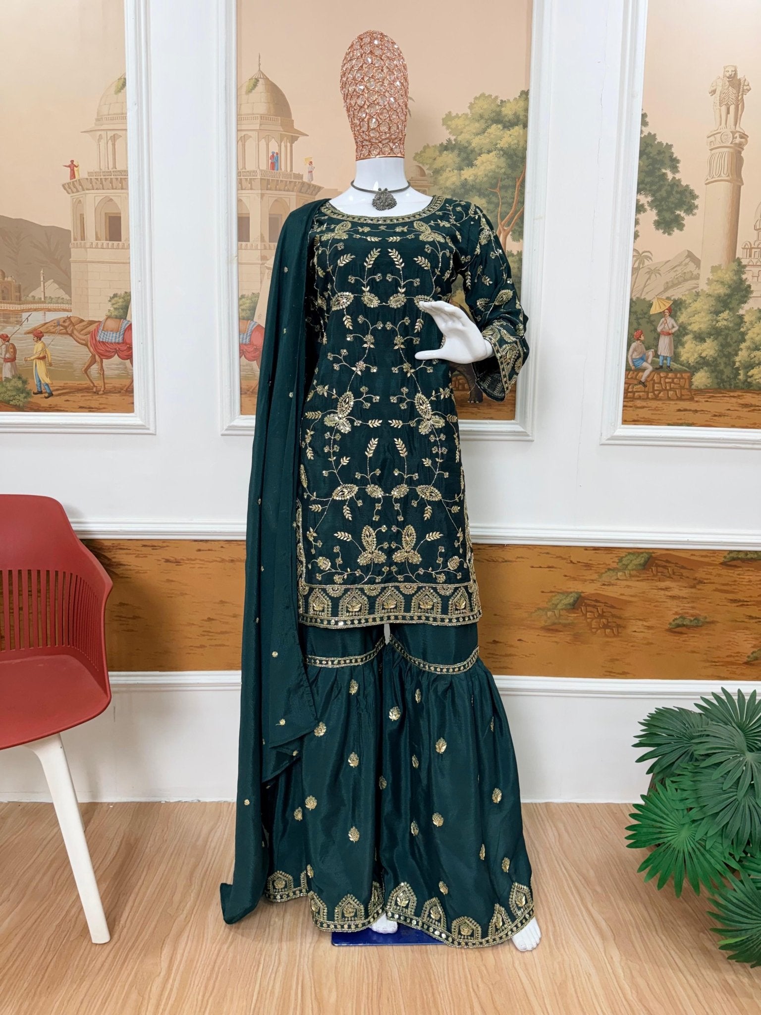 Anjali arora 3pc Designer Ethnic Suit - Chikankari official
