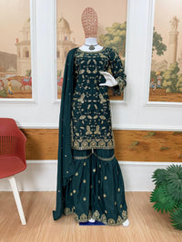 Anjali arora 3pc Designer Ethnic Suit - Chikankari official