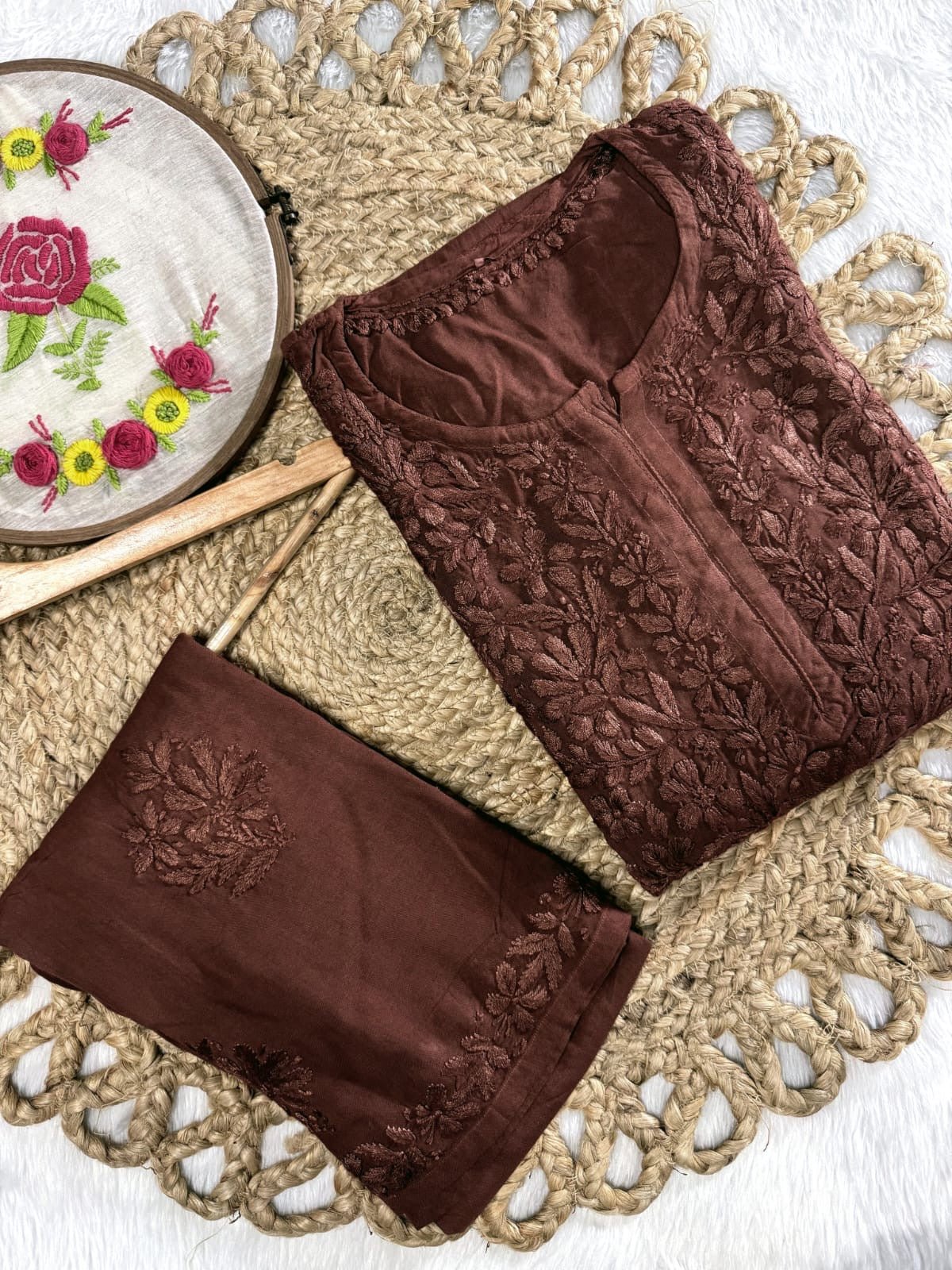Ayaat 3d worked Premium Rayon Kurta with Plazzo - Chikankari official