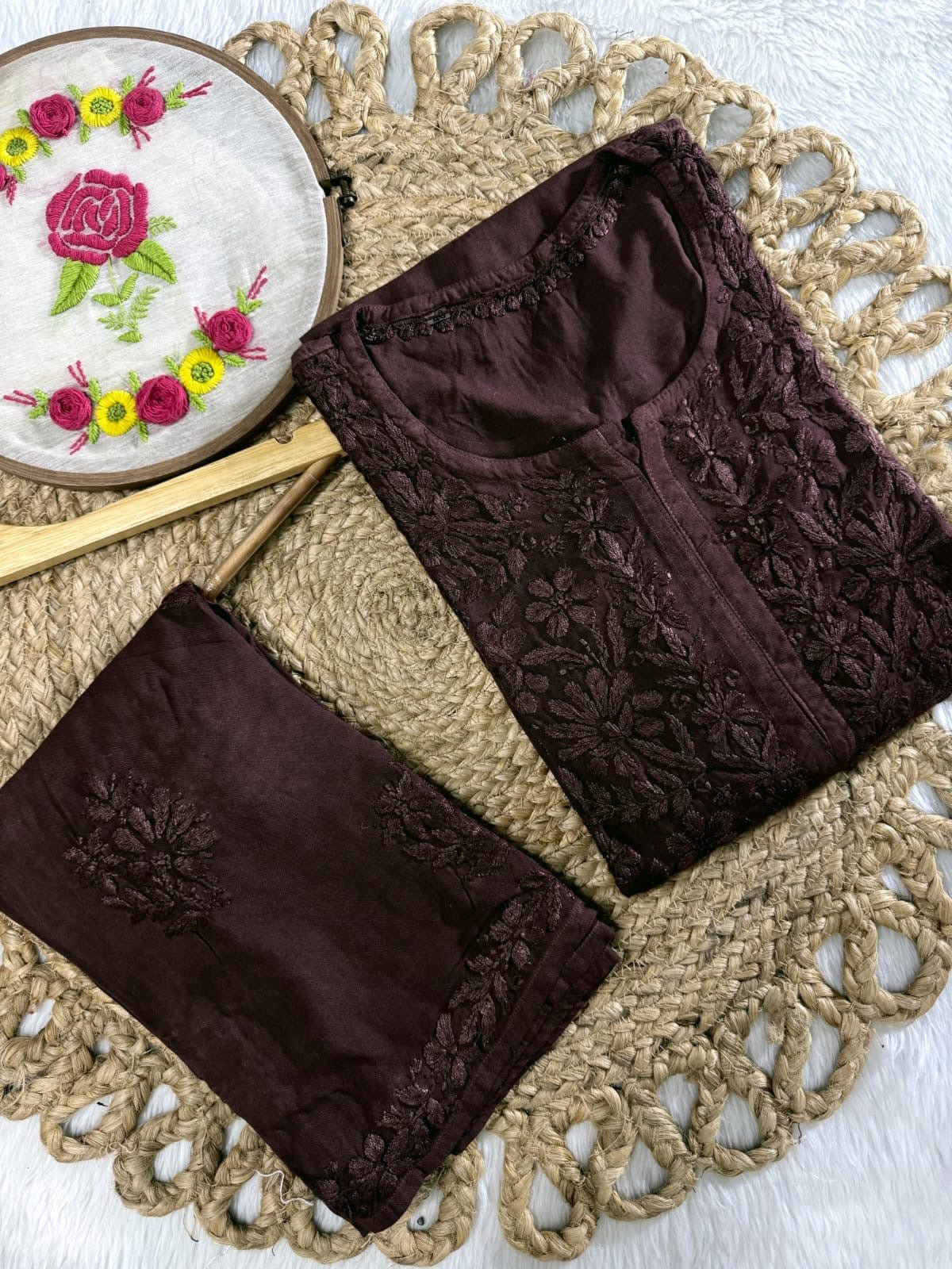 Ayaat 3d worked Premium Rayon Kurta with Plazzo - Chikankari official