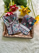 Ayaat Mul Gown combo Hand embroidered - Chikankari official